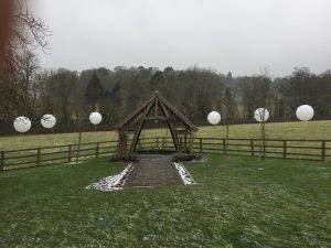 3ft Balloons along a fence