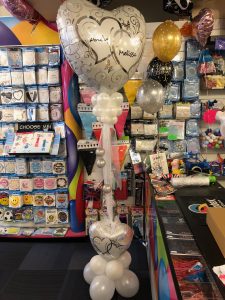 Large personalised wedding heart balloon decoration